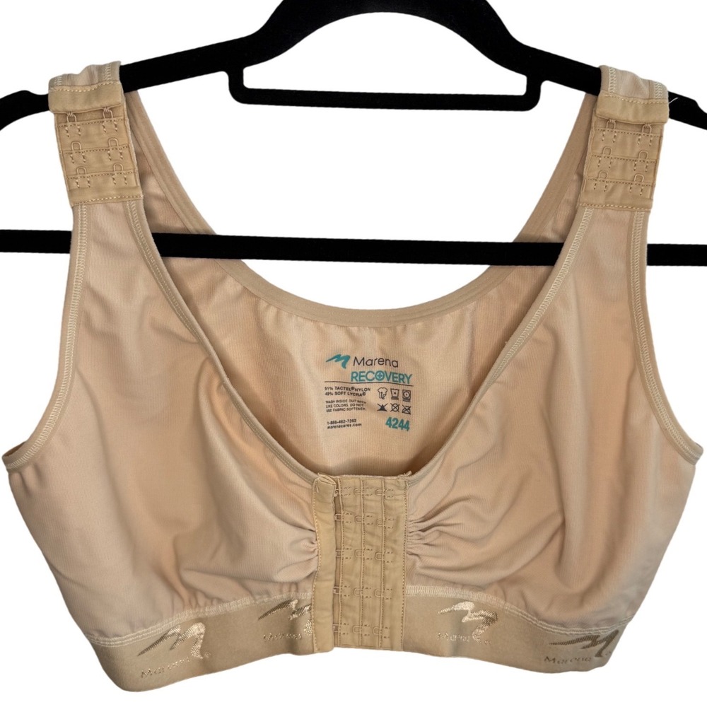 Marena Recovery Compression Bra Post-Surgical Support Beige 4244 Women's